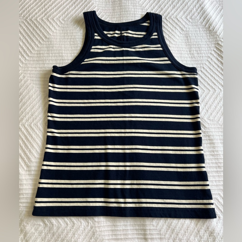 Everlane - Striped Navy and White Tank Top